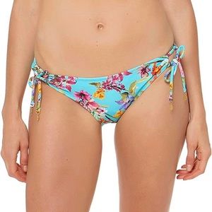 Jessica Simpson Celeste Blue Pink Floral Side Strap Bikini Bottom Sz M L NWT $44